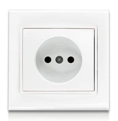  Розетка без заземлюючого контакту, біла,16 А, 250 В~ Theme Erste electric арт.9209-46,W